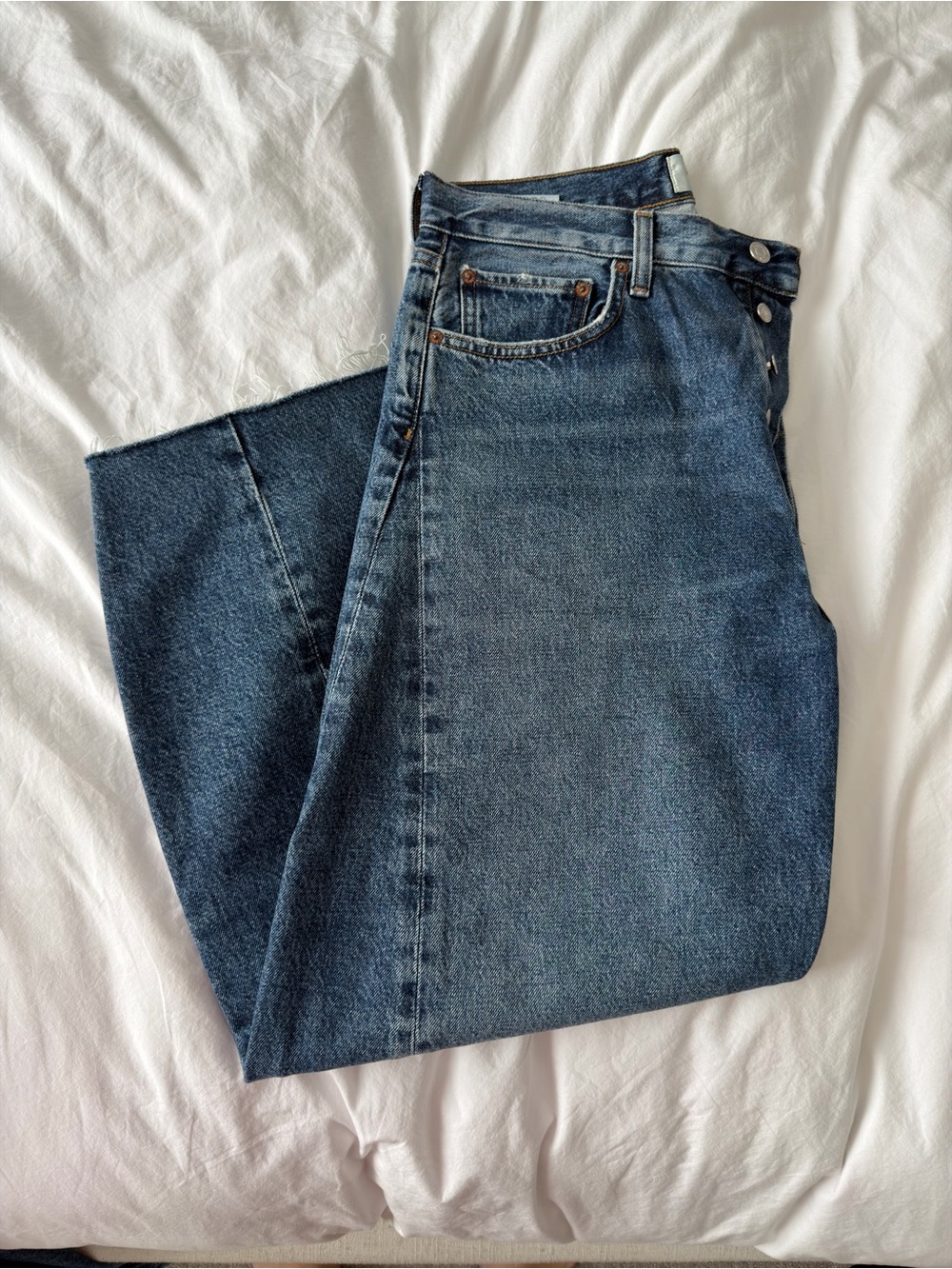 Agolde Luna Pieced Wide Leg Jeans - Picture 3 of 7